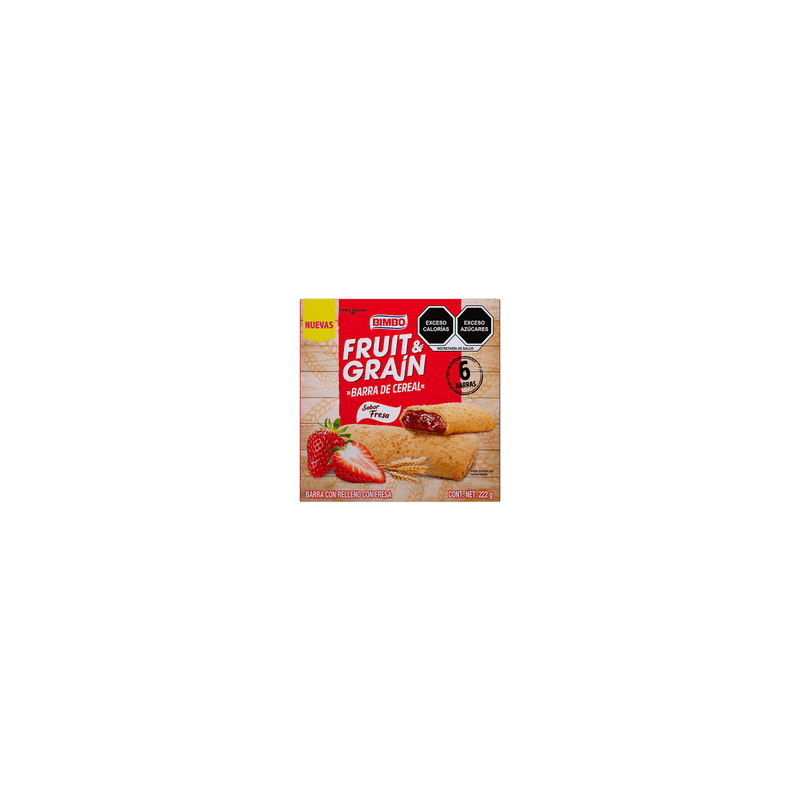 Barra de Cereal Fruit And gain Sabor Fresa 222 g