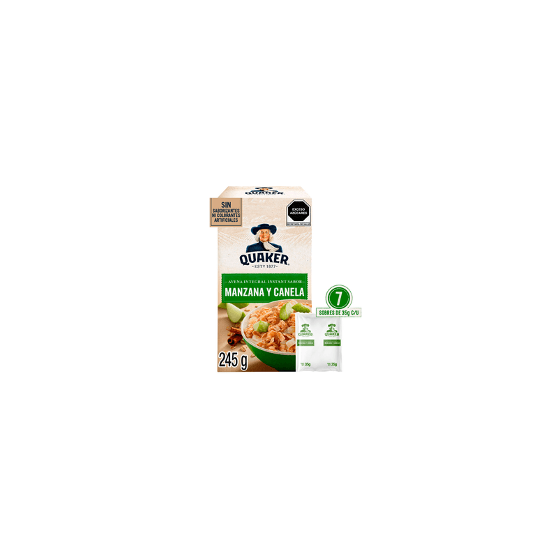 Avena integral sabor manzana y canela 245 g