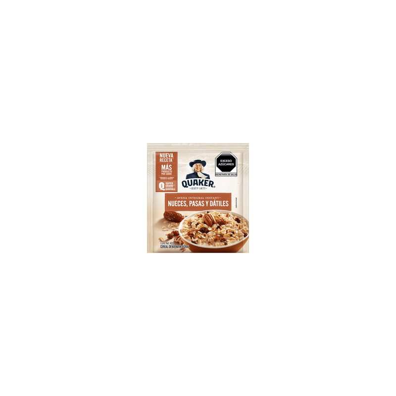 Avena Integral Sabor Nueces, Pasas y Dátiles Instant 37 g