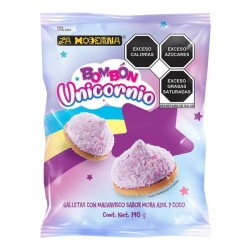 Galletas Unicornio Sabor Mora Azul y Coco 140 g