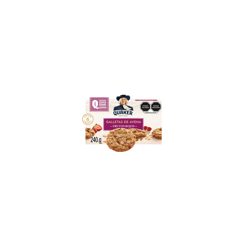 Galletas de avena sabor Frutos rojos 6 paquetes 240 g