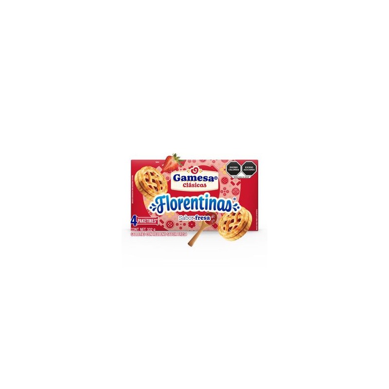 Galletas Clásicas Florentinas Fresa 4 paketines 332 g