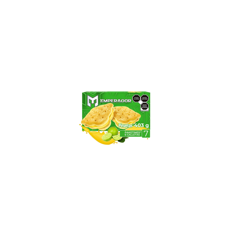 Galletas Emperador Piruetas Sabor Limón 403 g