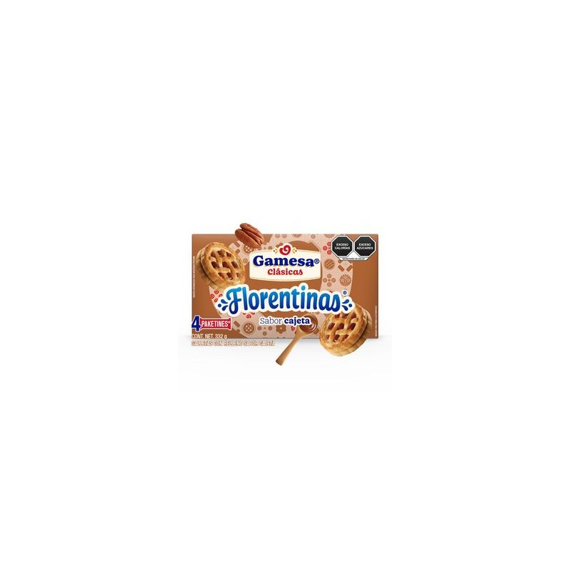 Galletas Clásicas Florentinas Cajeta 4 paketines 332 g