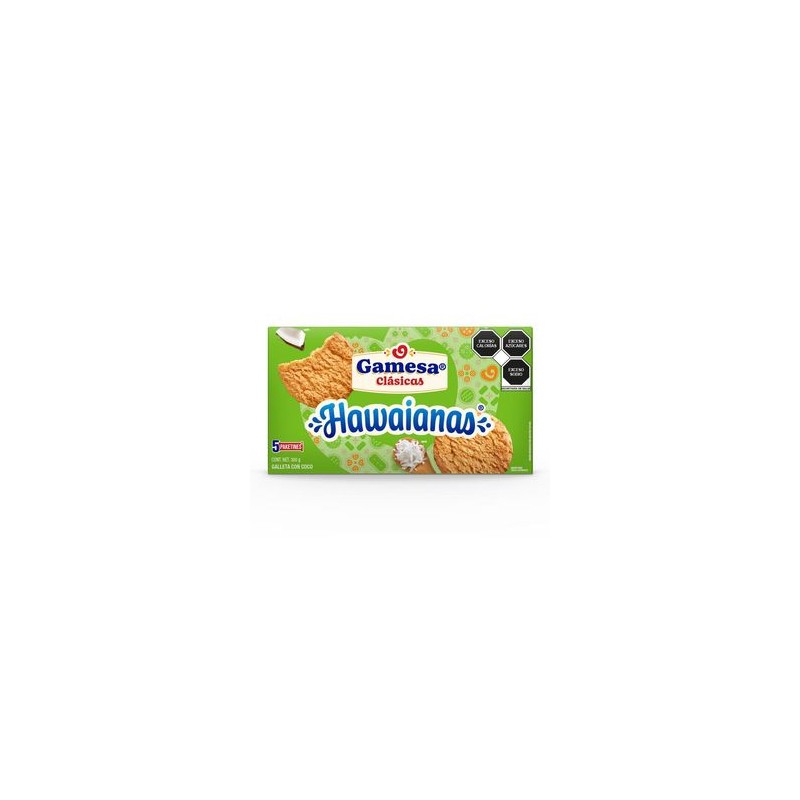 Galletas Hawaianas Coco 5 paketines 450 g