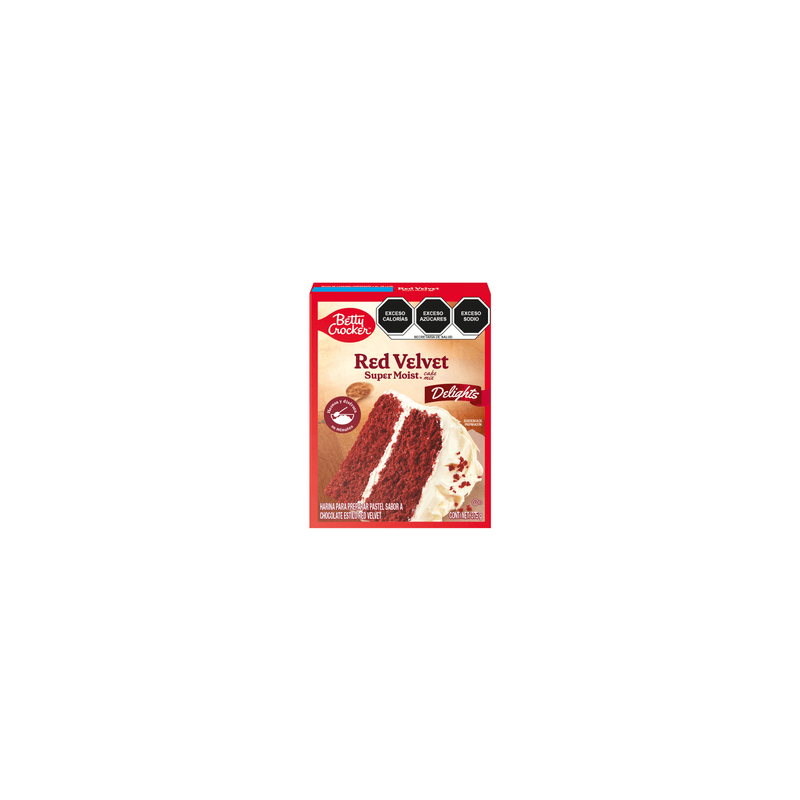 Harina para Pastel Betty Crocker Sabor Chocolate Estilo Red Velvet 375 g