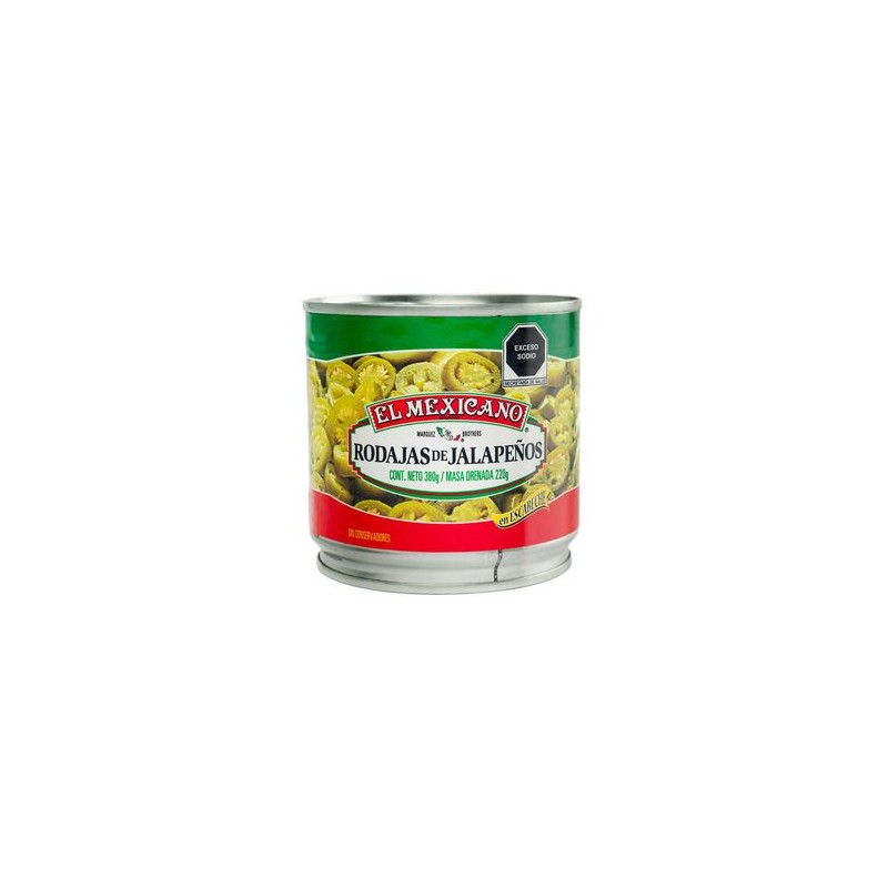 El Mexicano Chiles Jalapeños Rodajas Lata 380 g