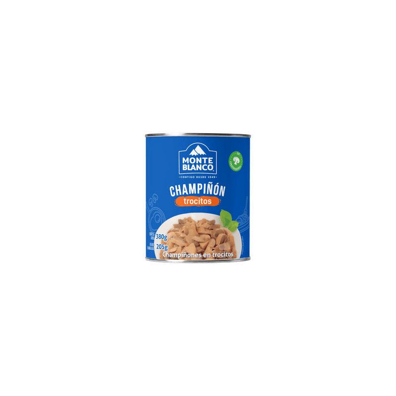 Monte Blanco Champiñones en Trozos en Lata 380 g
