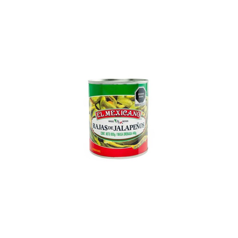 Chiles Jalapeños Rajas en Escabeche Lata 800 g