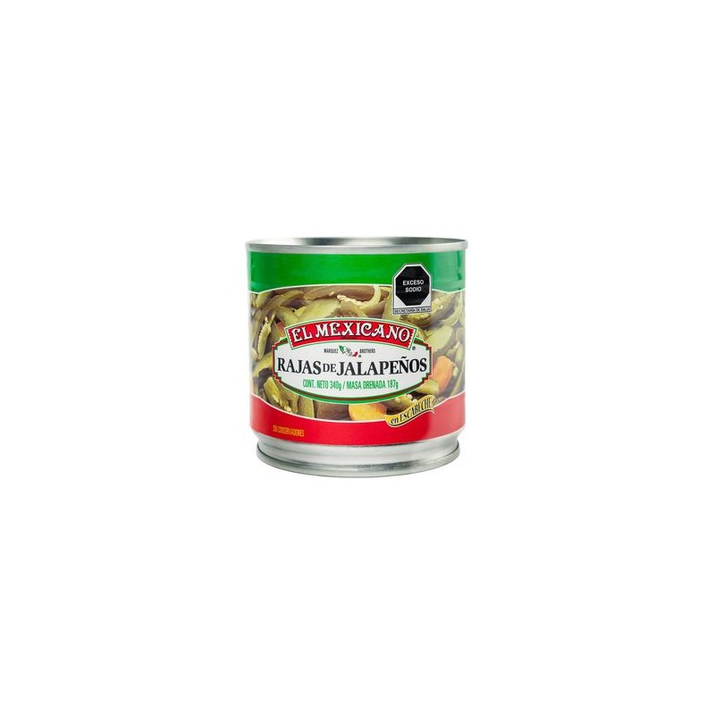 Chiles Jalapeños Rajas en Escabeche Lata 340 g