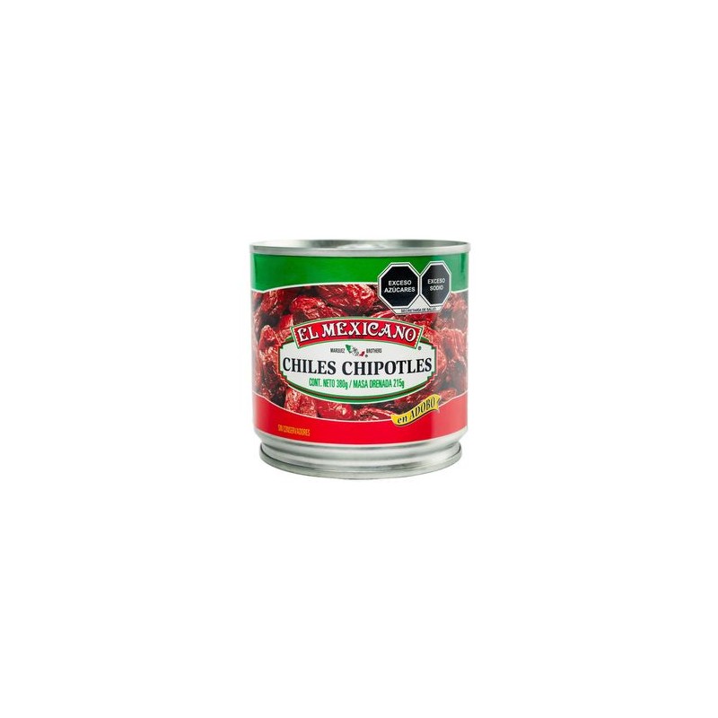 El Mexicano Chile Chipotle Adobados Lata 380 g