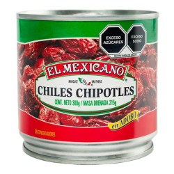 El Mexicano Chile Chipotle Adobados Lata 380 g
