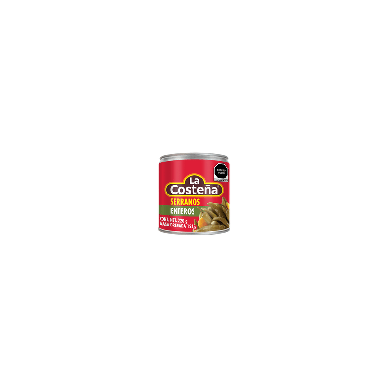 Chiles Serranos Enteros La Costeña en Escabeche Lata 220 g