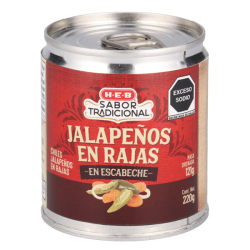 Chiles Jalapeños Rajas en Escabeche Lata 220 g
