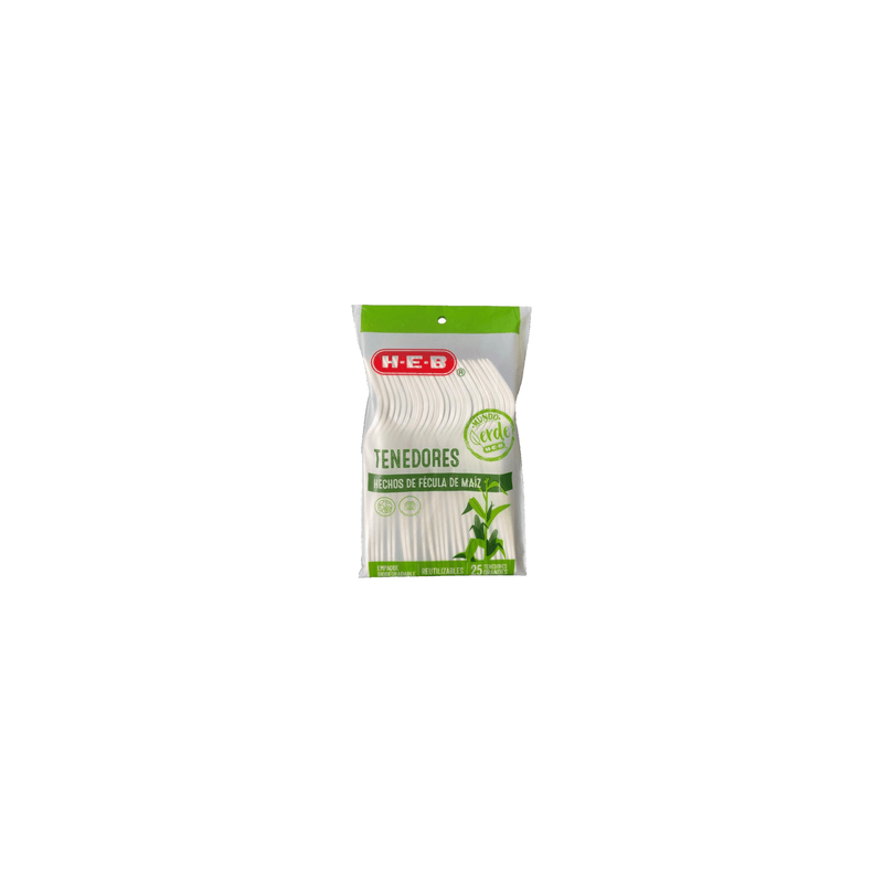 Tenedores Biodegradables Grandes 25 pz
