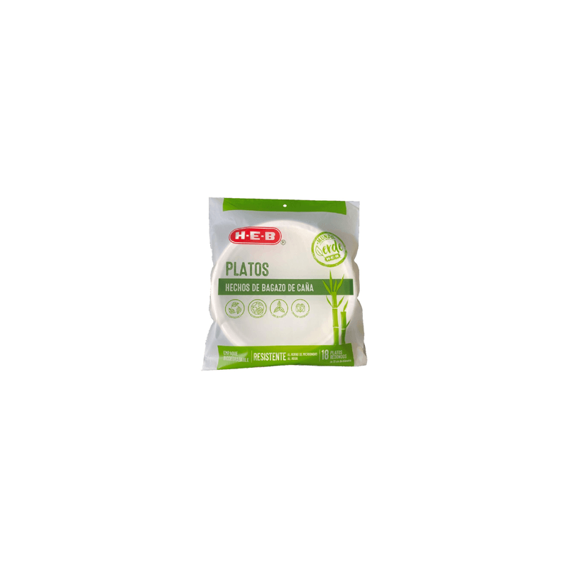 Platos Biodegradables Redondo 18 pz