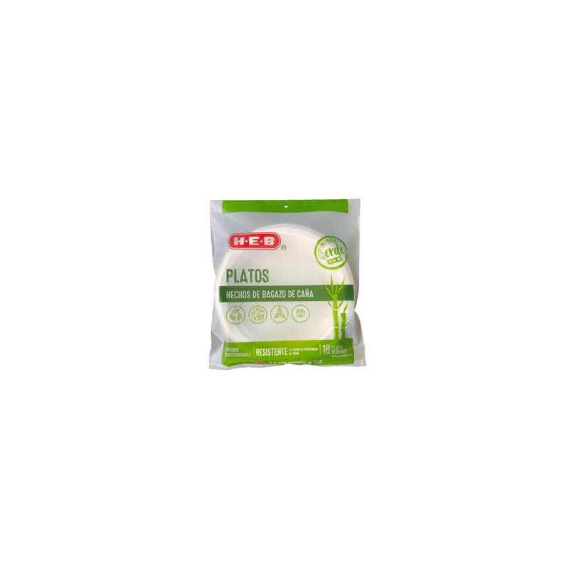 Platos Biodegradables Redondo 18 pz