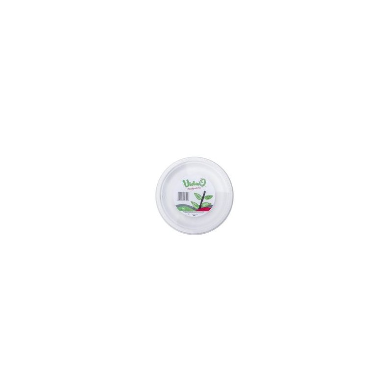 Plato Biodegradable 9 Redondo Liso 20 Pz