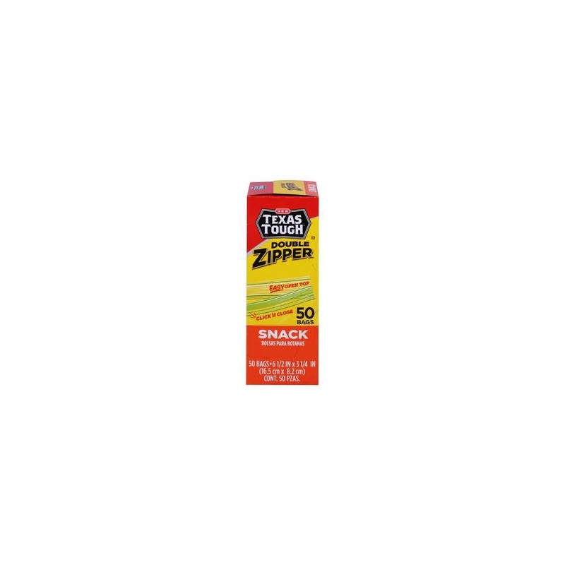 HEB Texas Tough Bolsas Doble Zipper para Almacenar Snacks con 50 pz